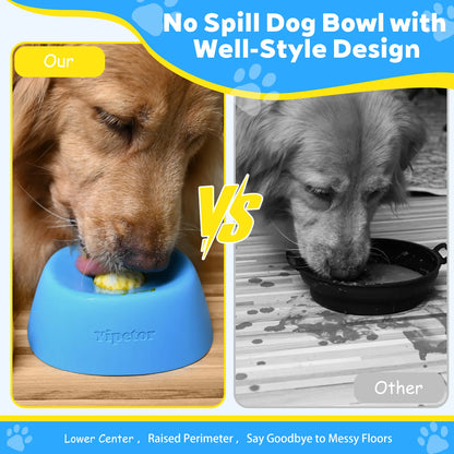 Yipetor Slow Feeder Dog Bowl with Built-In Rolling Ball for Liquid Treats - No Spill Bone Broth and Multi-Purpose Puppy Yogurt Feeder for All Breeds, Ideal for Dietary Supplements and Post-Operative Nutrition