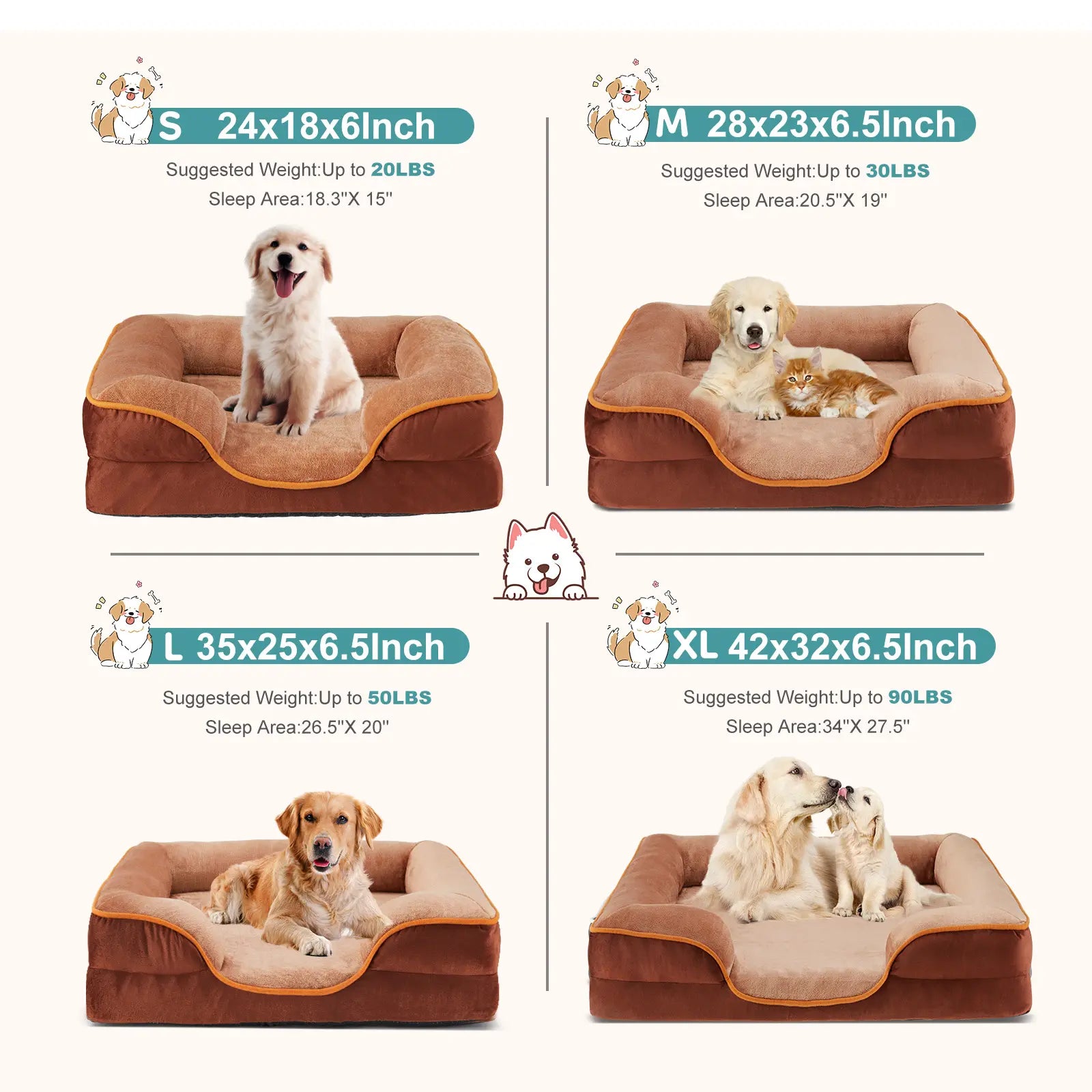 Orthopedic Memory Foam Dog Bed for Large Breeds - Enhanced Cushioning, Firm Support, and Joint Relief with Washable Cover, Non-Slip Base, and Waterproof Design