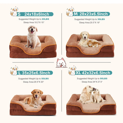 Orthopedic Memory Foam Dog Bed for Large Breeds - Enhanced Cushioning, Firm Support, and Joint Relief with Washable Cover, Non-Slip Base, and Waterproof Design