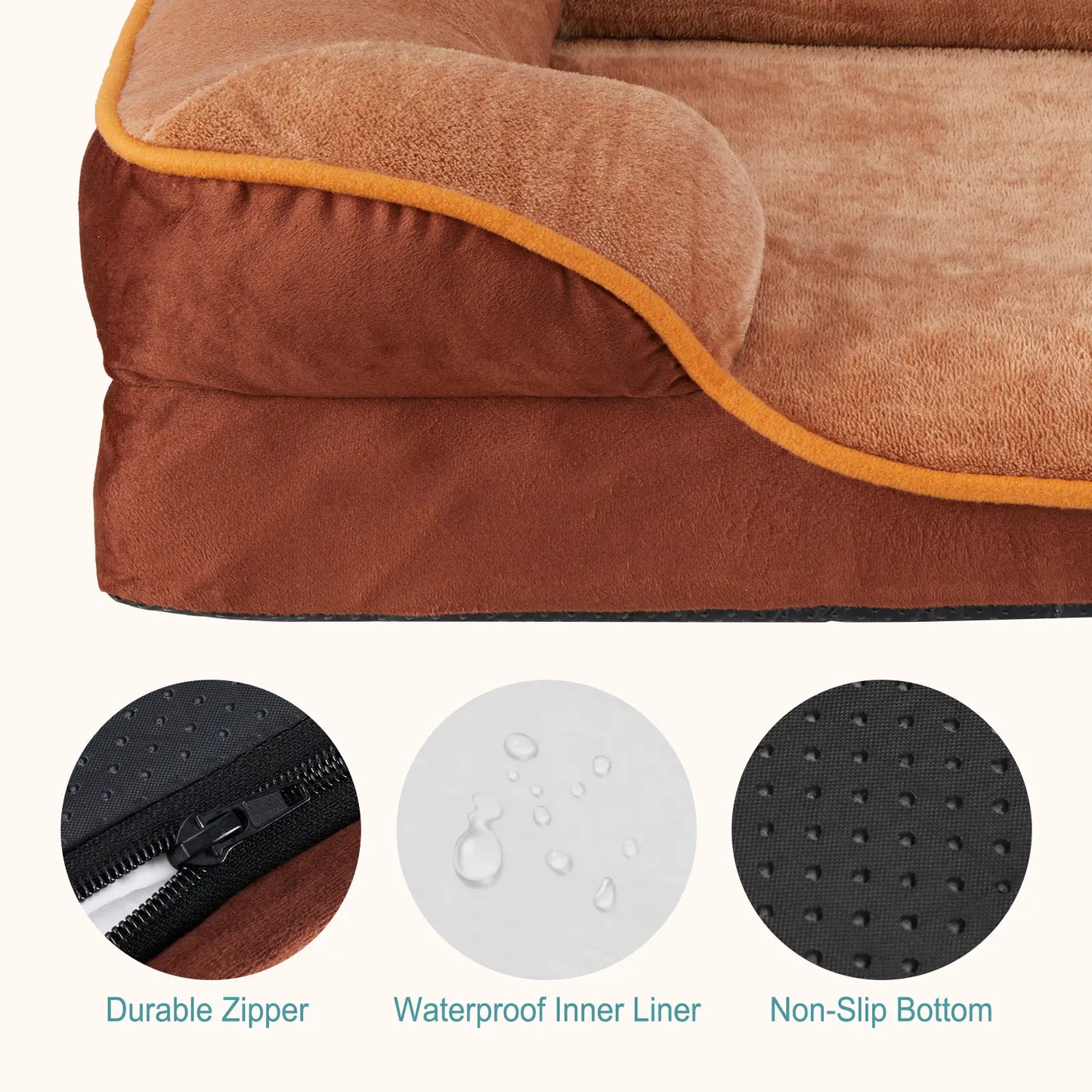 Orthopedic Memory Foam Dog Bed for Large Breeds - Enhanced Cushioning, Firm Support, and Joint Relief with Washable Cover, Non-Slip Base, and Waterproof Design