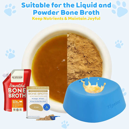 Yipetor Slow Feeder Dog Bowl with Built-In Rolling Ball for Liquid Treats - No Spill Bone Broth and Multi-Purpose Puppy Yogurt Feeder for All Breeds, Ideal for Dietary Supplements and Post-Operative Nutrition